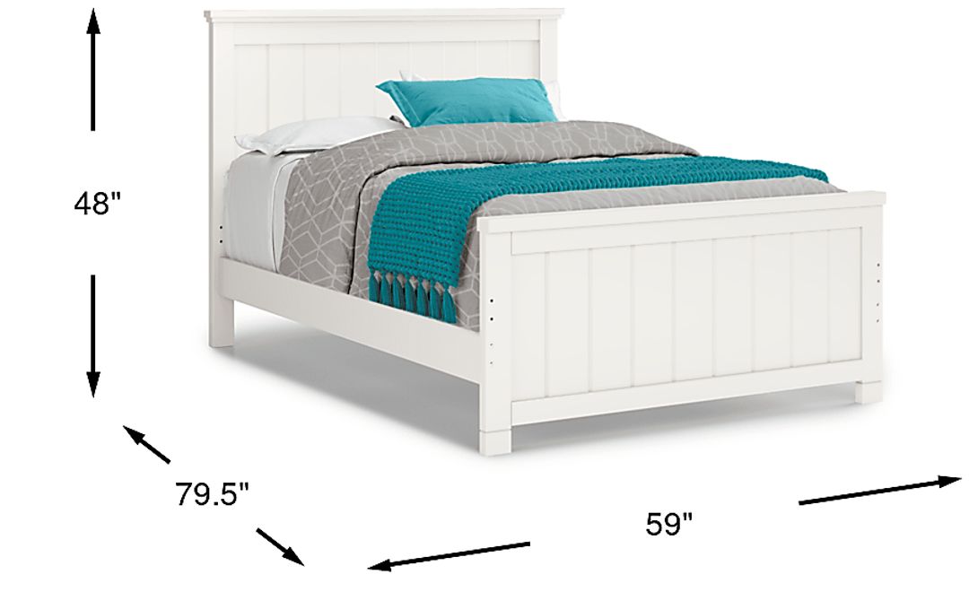 Kids Cottage Colors White Full Panel Bed