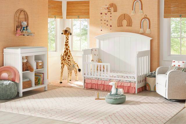 Kids Cottage Colors White Nursery with Toddler Rail - Thumbnail - Image 1