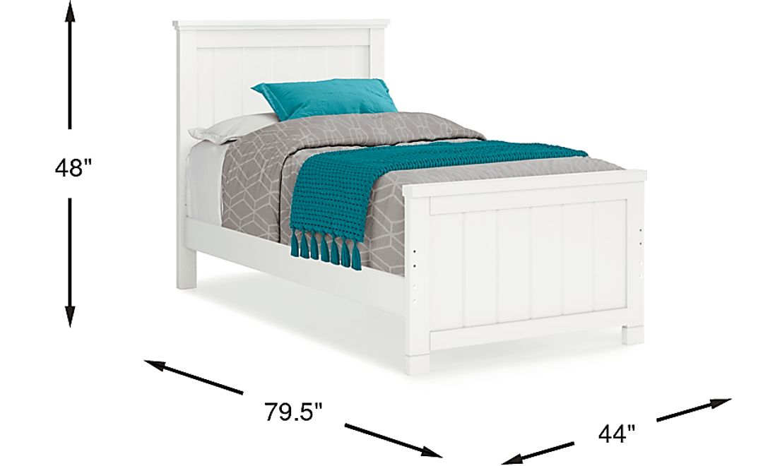 Kids Cottage Colors White Twin Panel Bed