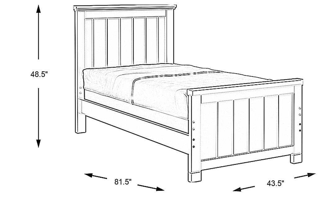Kids Cottage Colors White Twin Panel Bed
