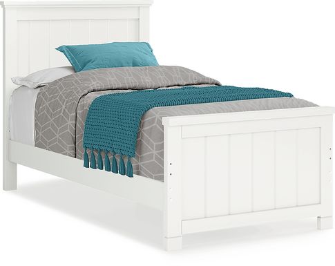 Kids Cottage Colors White Twin Panel Bed
