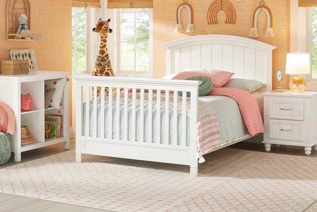 Kids Cottage Colors White Nursery with Toddler and Full Conversion Rails - Thumbnail - Image 1