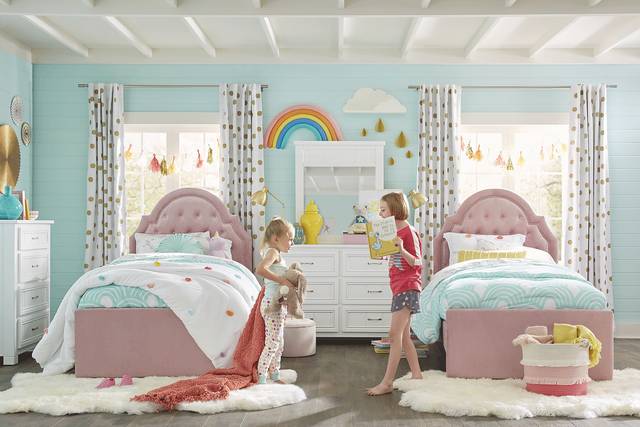 Kids Braelynn Pink Twin Upholstered Bed - Thumbnail - Image 2