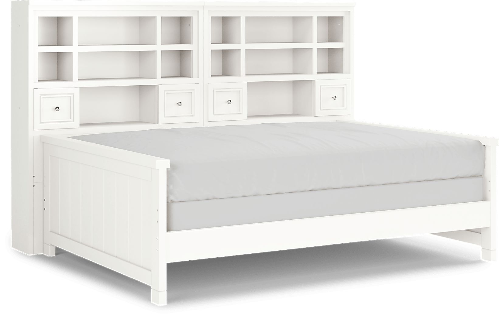 Kids Cottage Colors White Full Bookcase Wall Bed