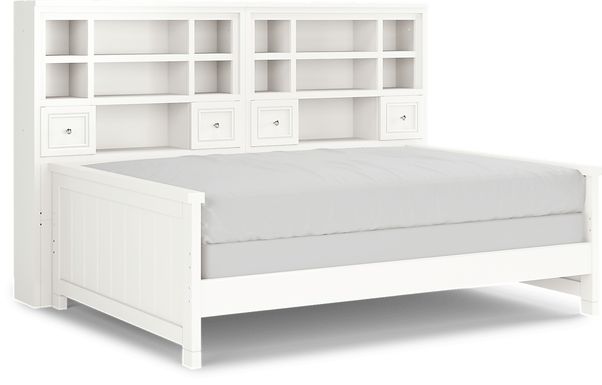 Kids Cottage Colors White Full Bookcase Wall Bed