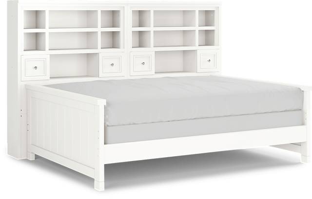 Kids Cottage Colors White Full Bookcase Wall Bed - Thumbnail - Image 1