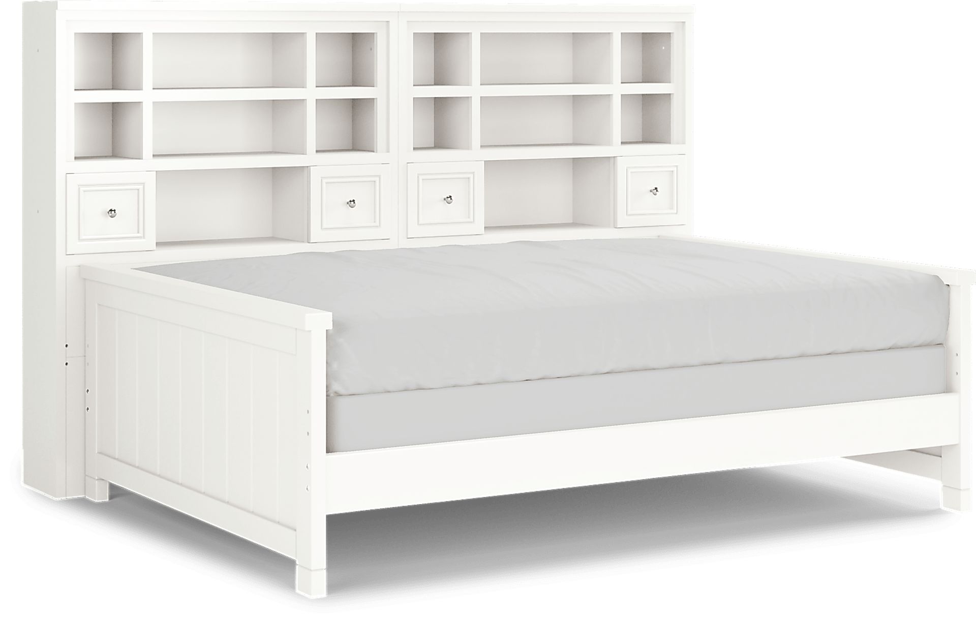 Kids Cottage Colors White Full Bookcase Wall Bed - Image 1