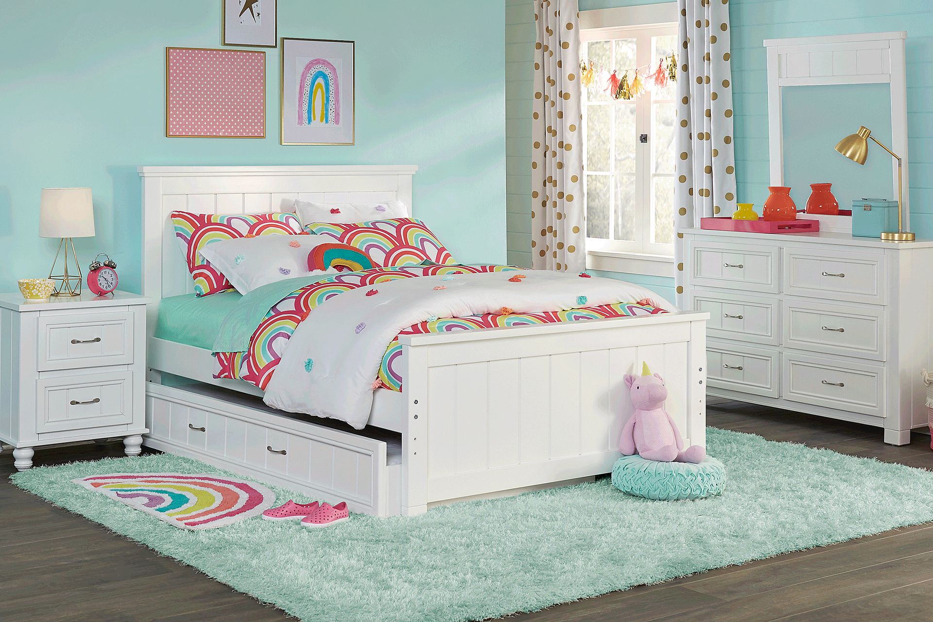 Kids Cottage Colors White Full Panel Bed - Image 2