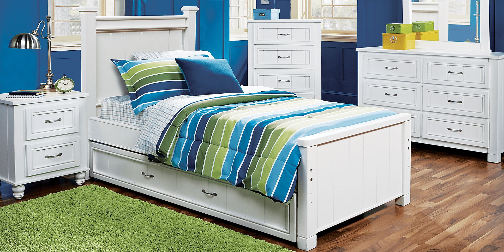 Kids Cottage Colors White 5 Pc Full Panel Bedroom Rooms To Go