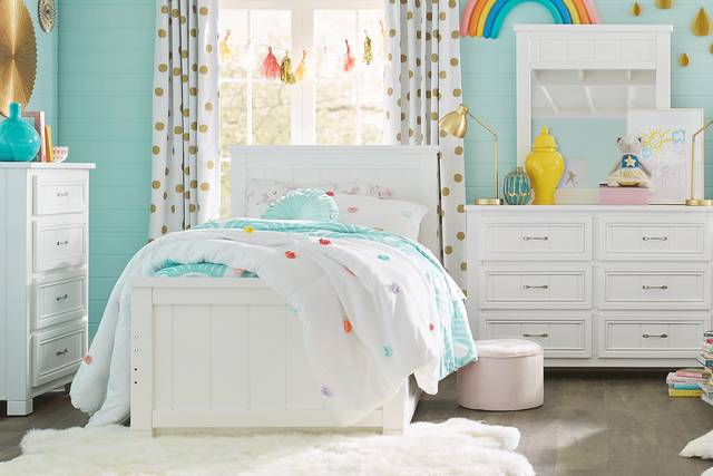 Kids Cottage Colors White Twin Panel Bed - Thumbnail - Image 2