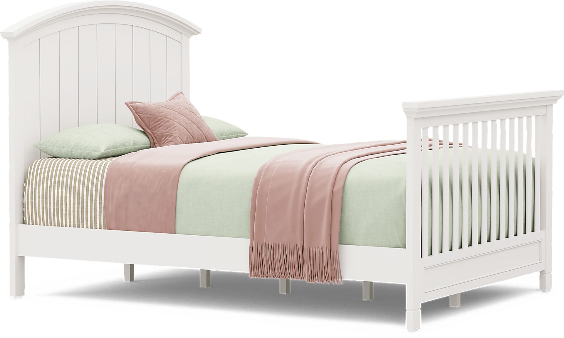 Kids Cottage Colors White Nursery with Toddler Rail - Image 10