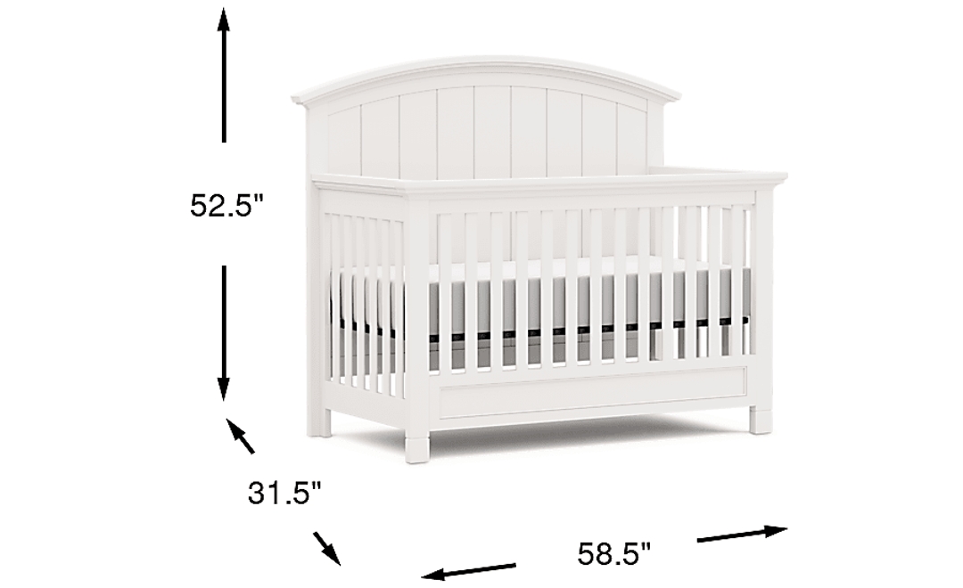 Kids Cottage Colors White Convertible Crib