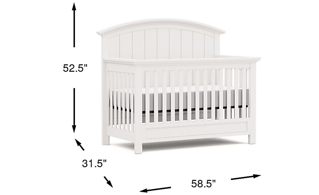 Cottage Colors White 4-in-1 Convertible Crib