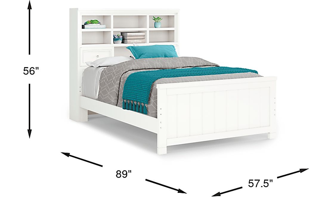 Kids Cottage Colors White Full Bookcase Bed