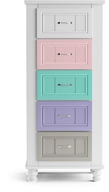 Kids Cottage Colors White Multi Tall Chest