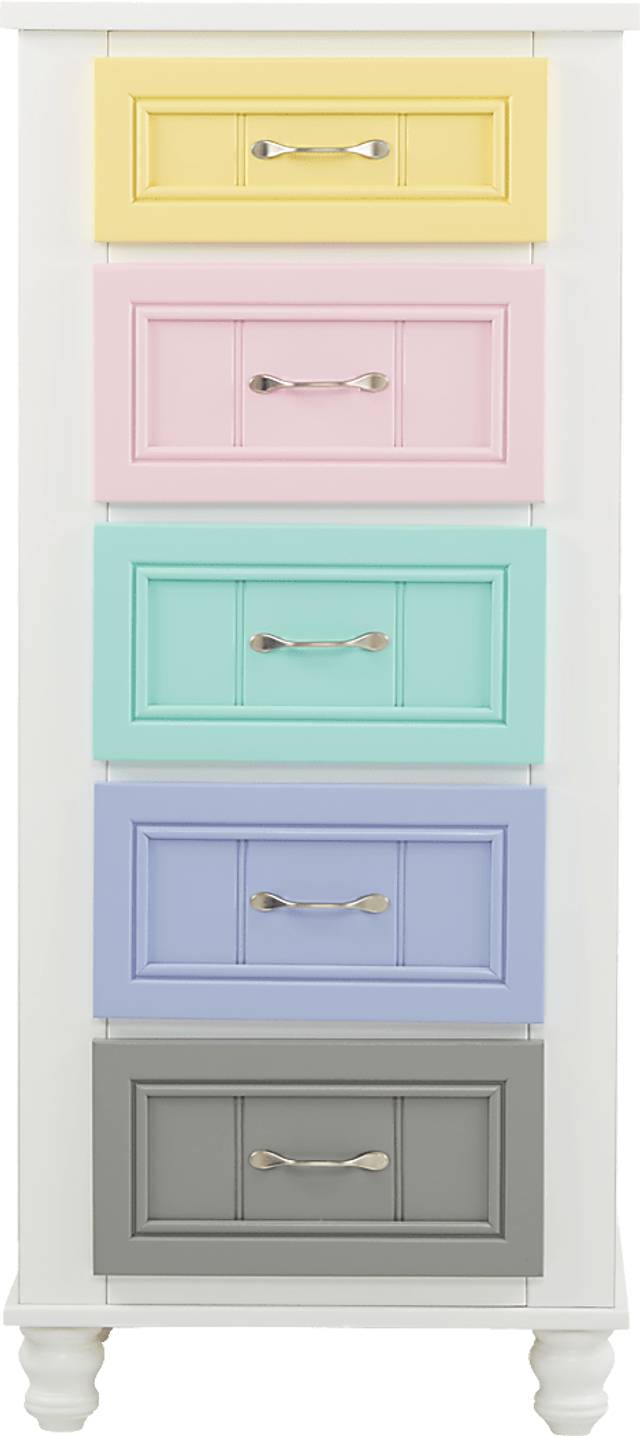 Kids Cottage Colors White Tall Chest - Thumbnail - Image 1