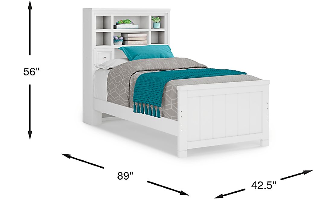 Kids Cottage Colors White Twin Bookcase Bed