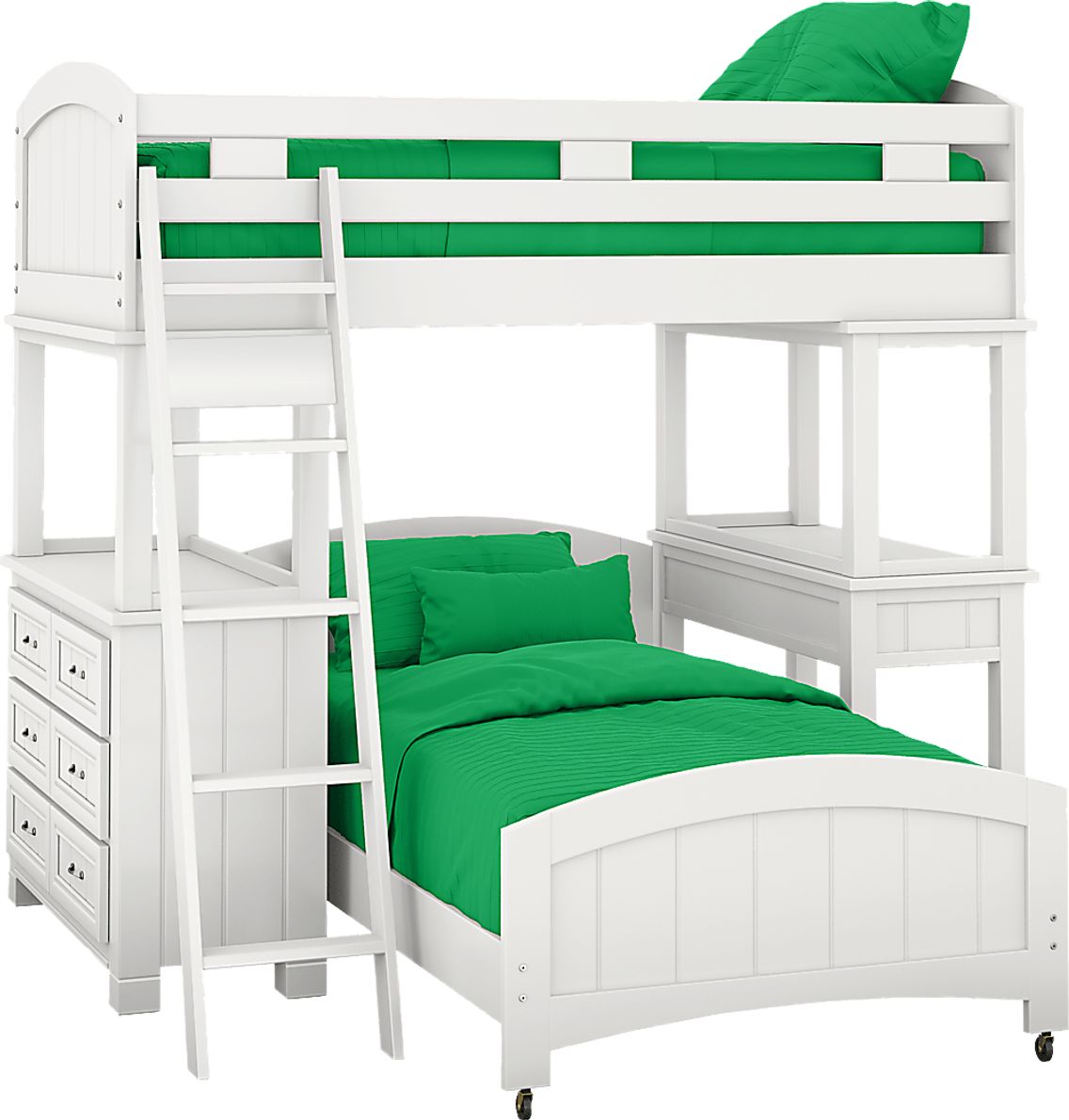 Lake house white full loft bed online with desk