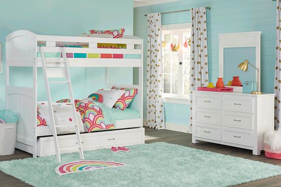 Kids Cottage Colors White Twin/Twin Bunk Bed