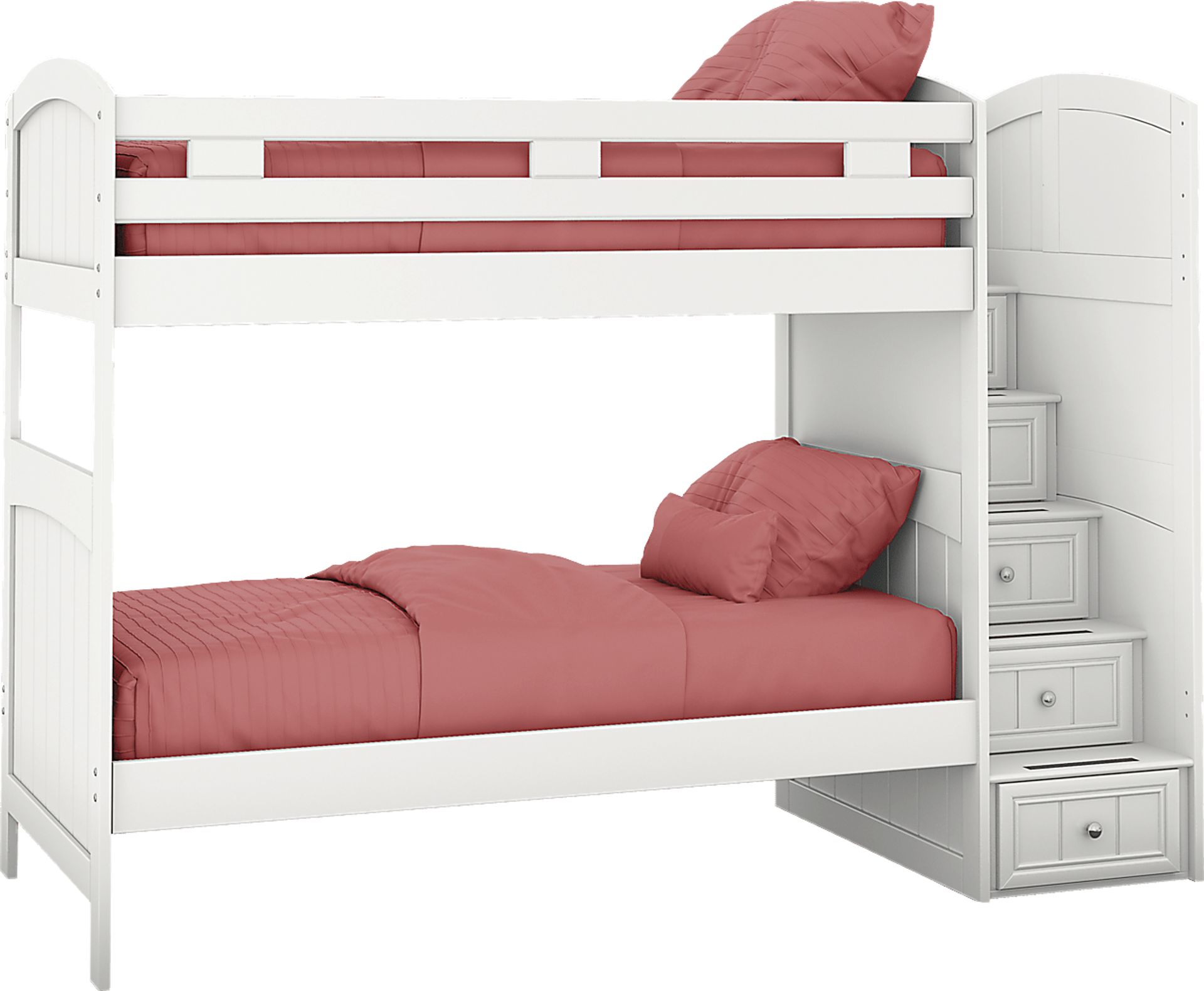 Kids Cottage Colors White Twin/Twin Step Bunk Bed - Image 1