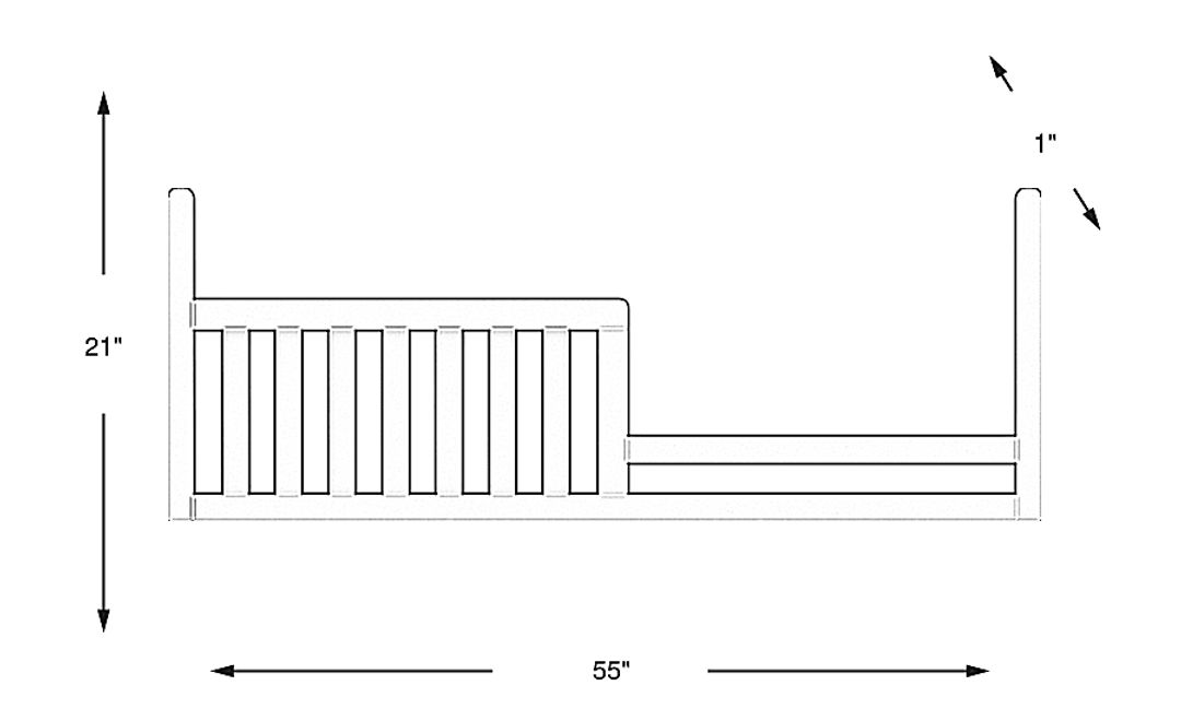 Cottage Colors White Toddler Rail
