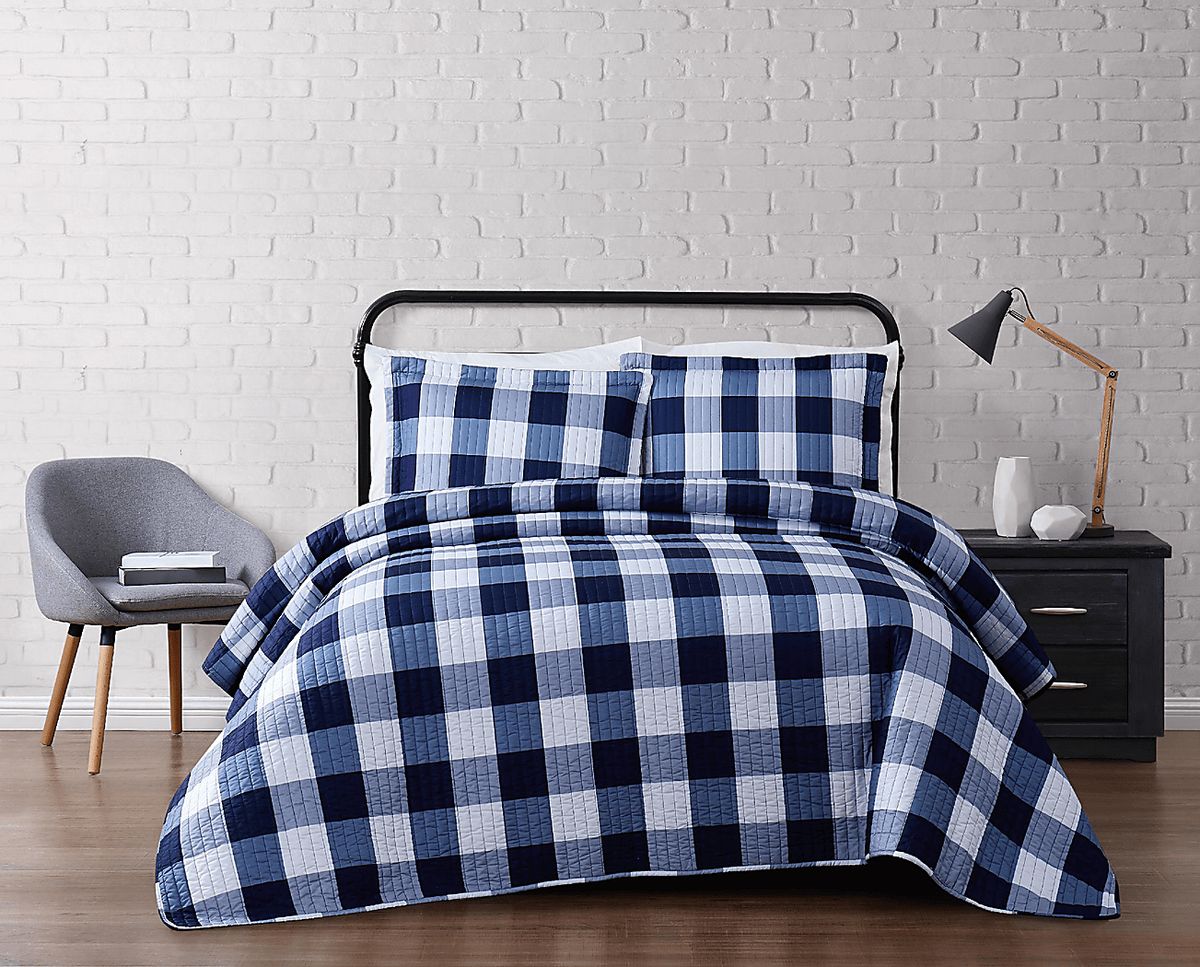 Cottage Pearl Navy Blue Full/Queen Comforter Set | Rooms to Go