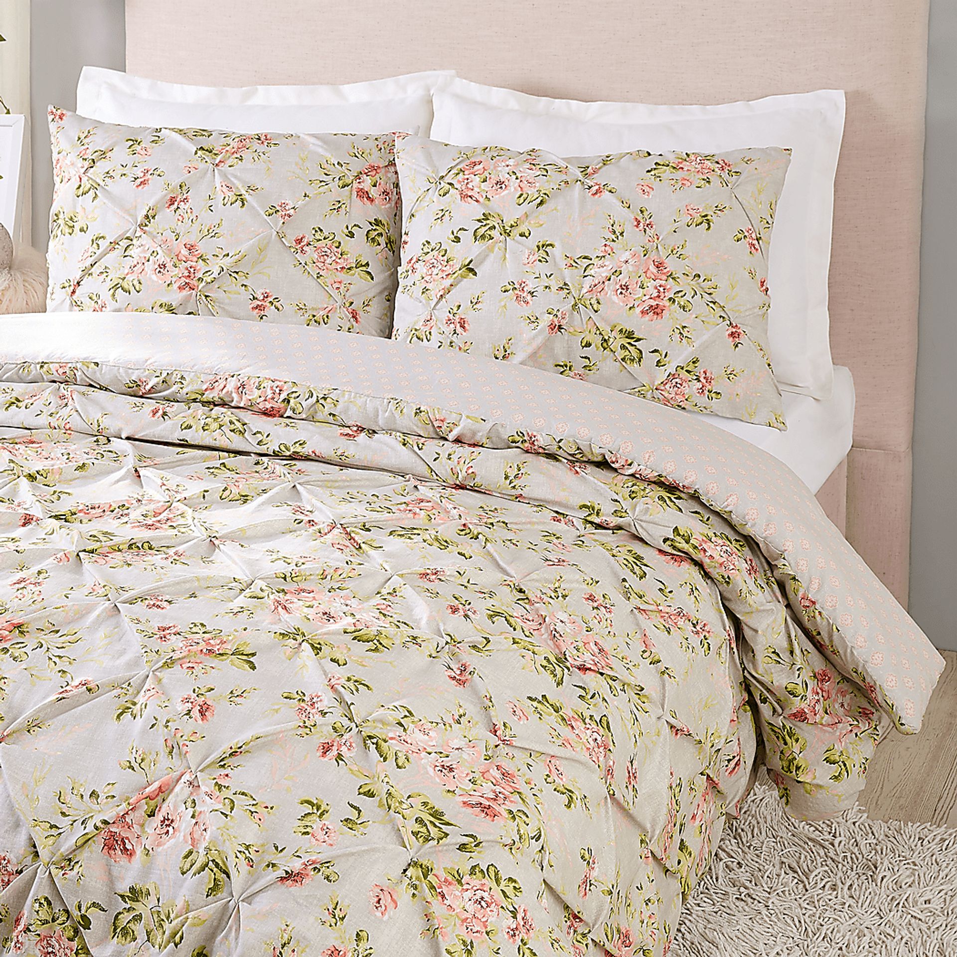 Kids Cottage Roses Gray 2 Pc Twin Comforter Set - Image 2