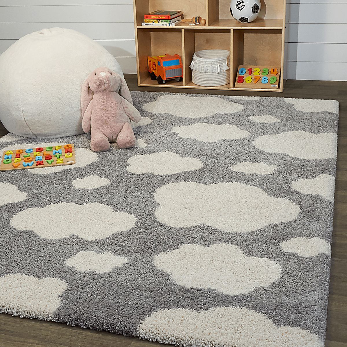 Cotton Candy Sky Gray Polypropylene Fabric Rug | Rooms to Go
