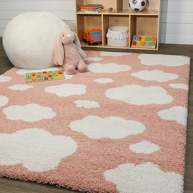 Kids Cotton Candy Sky Pink 3'11 x 5' 7 Rug - Thumbnail - Image 2