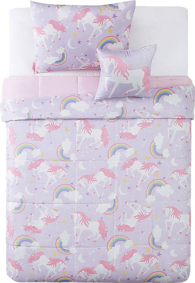 Kids Cotton Candy Unicorn Purple 4 Pc Full Comforter Set - Thumbnail - Image 4