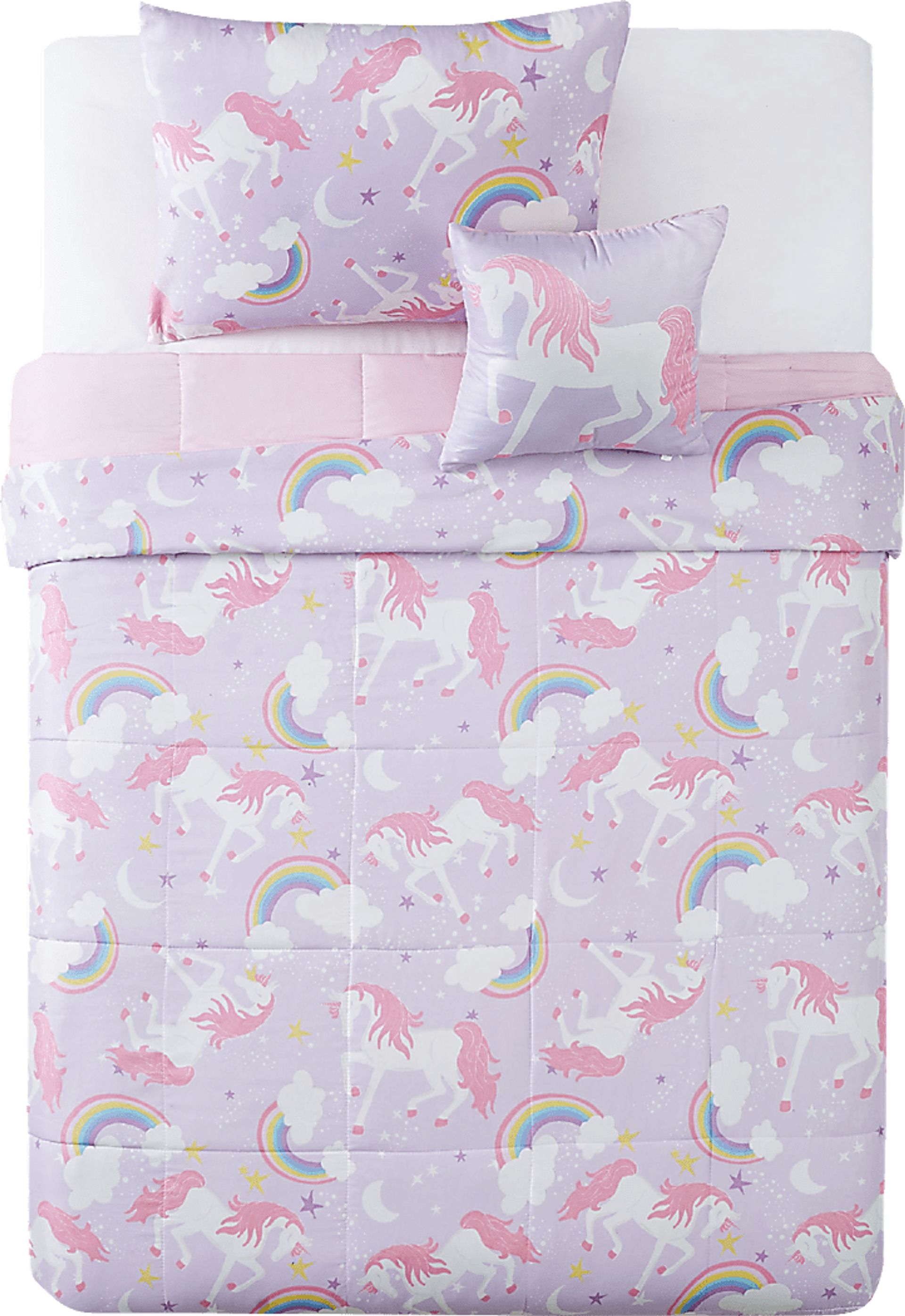 Kids Cotton Candy Unicorn Purple 4 Pc Full Comforter Set - Image 4