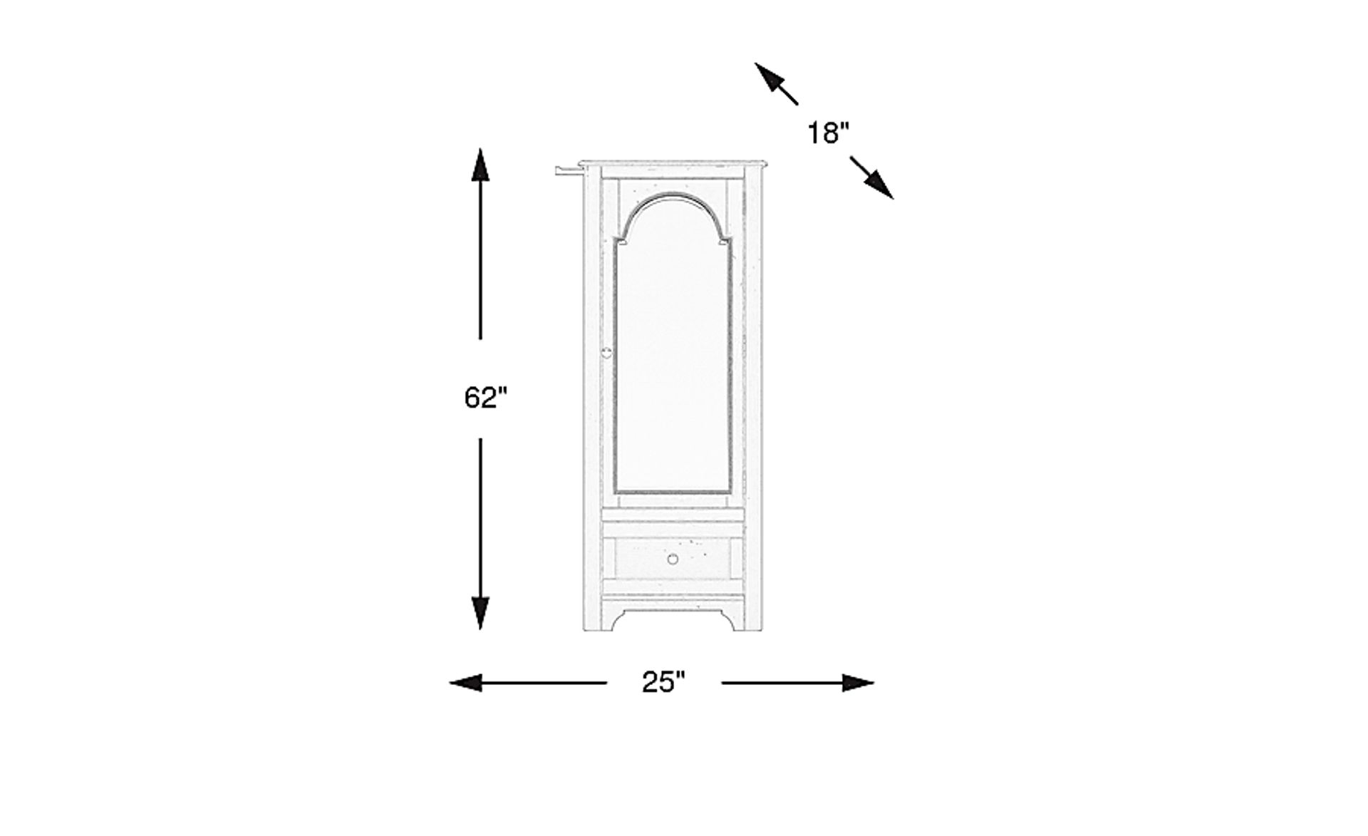 Dimension Image. Please refer to the Dimension Tab on this page for dimension details.