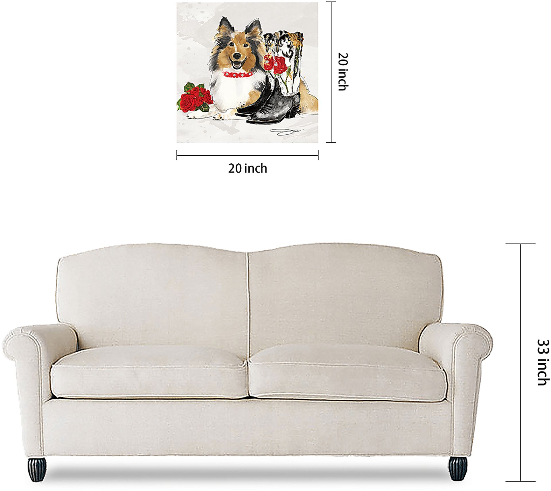 Kids Cowgirl Collie White Glass Wall Art - Image 7