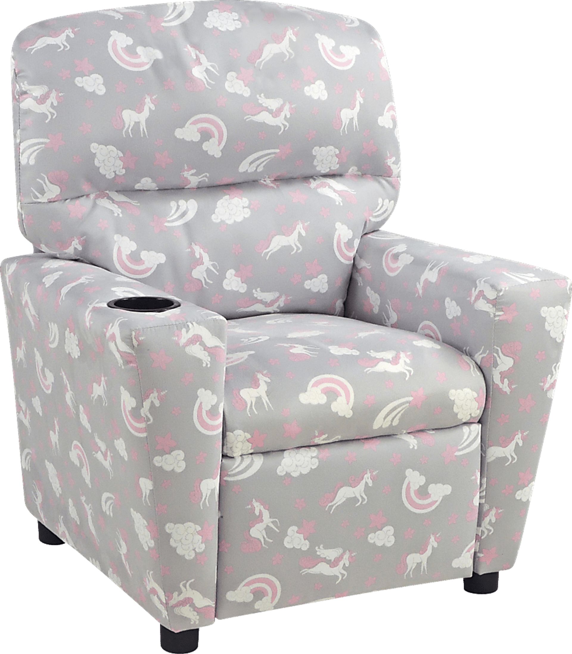 Kids Cozyville Light Gray Recliner - Image 1