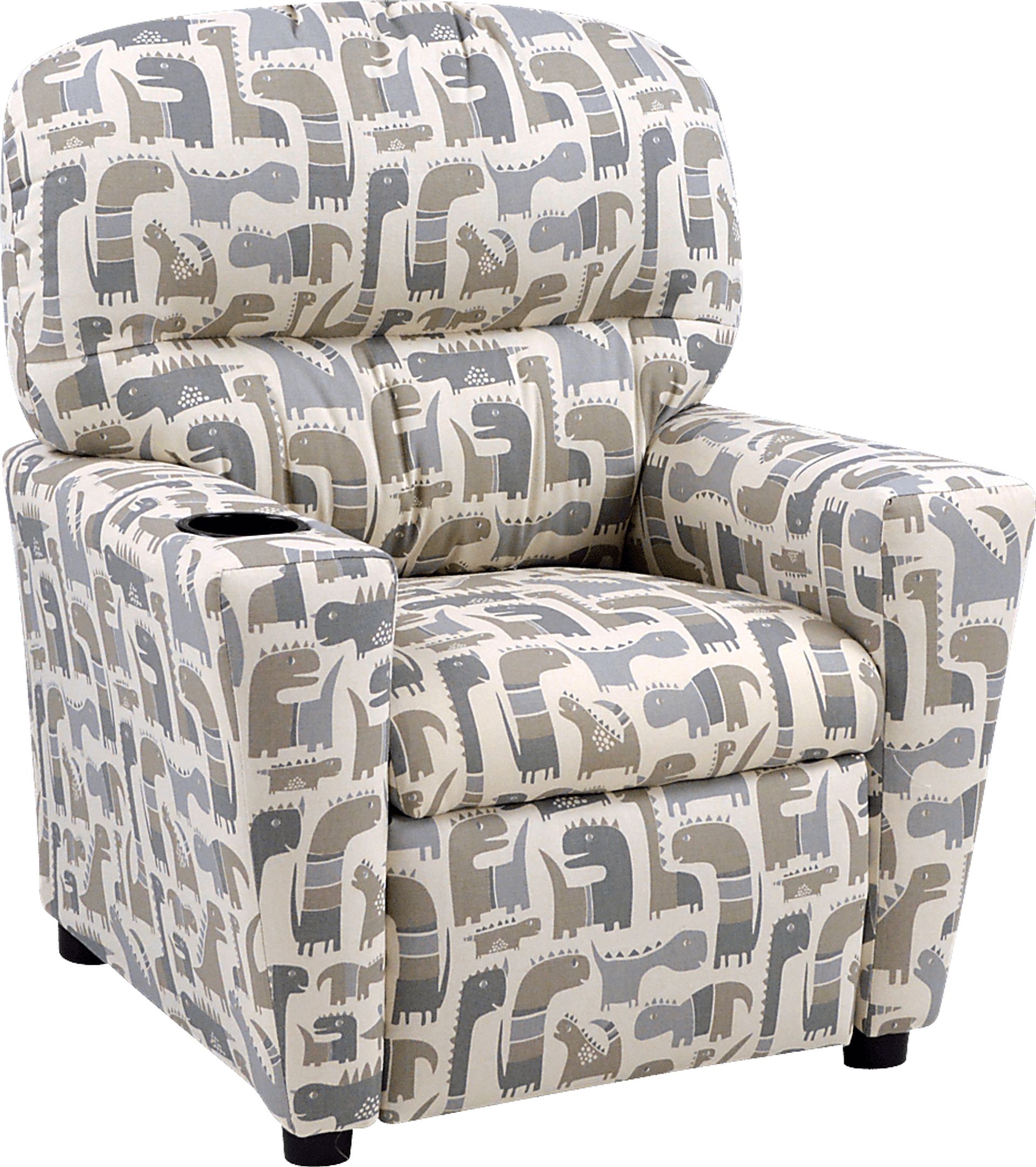 Kids Cozyville Taupe Recliner - Image 1
