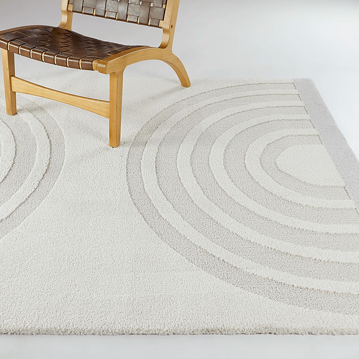 Creamsicle Rainbow Cream Beige Polypropylene Fabric Rug | Rooms to Go