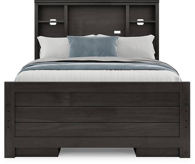 Kids Creekside 2.0 Charcoal Full Bookcase Bed with 2 Storage Side Rails - Thumbnail - Image 2