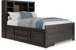 full bookcase bed w storage rail