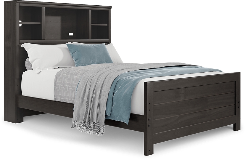 Kids Creekside 2.0 Charcoal Full Bookcase Bed