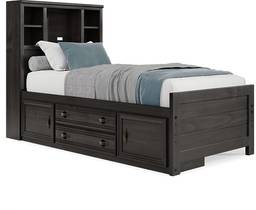 twin bookcase bed w storage rail