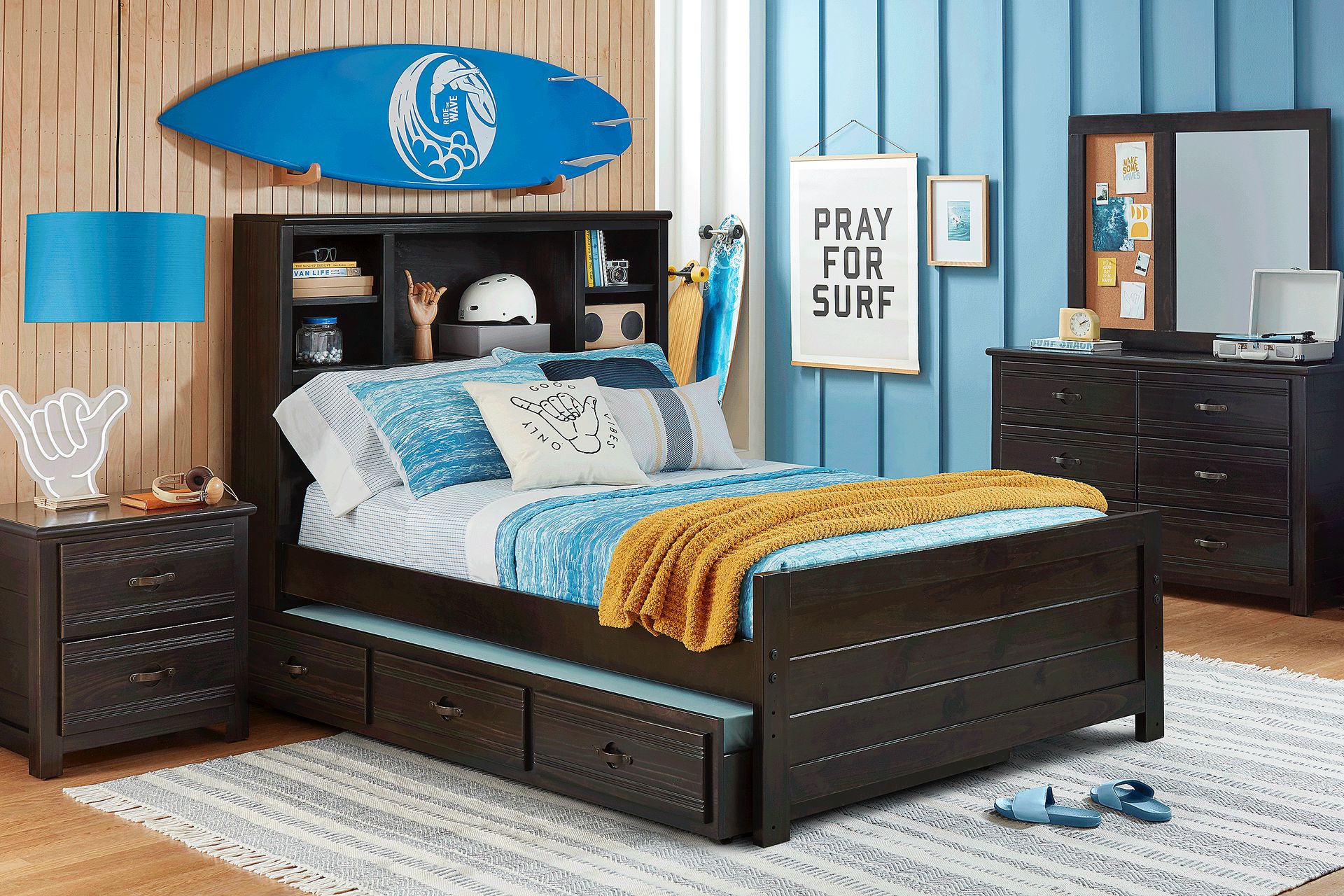 Kids Creekside 2.0 Charcoal 5 Pc Full Bookcase Bedroom - Image 1