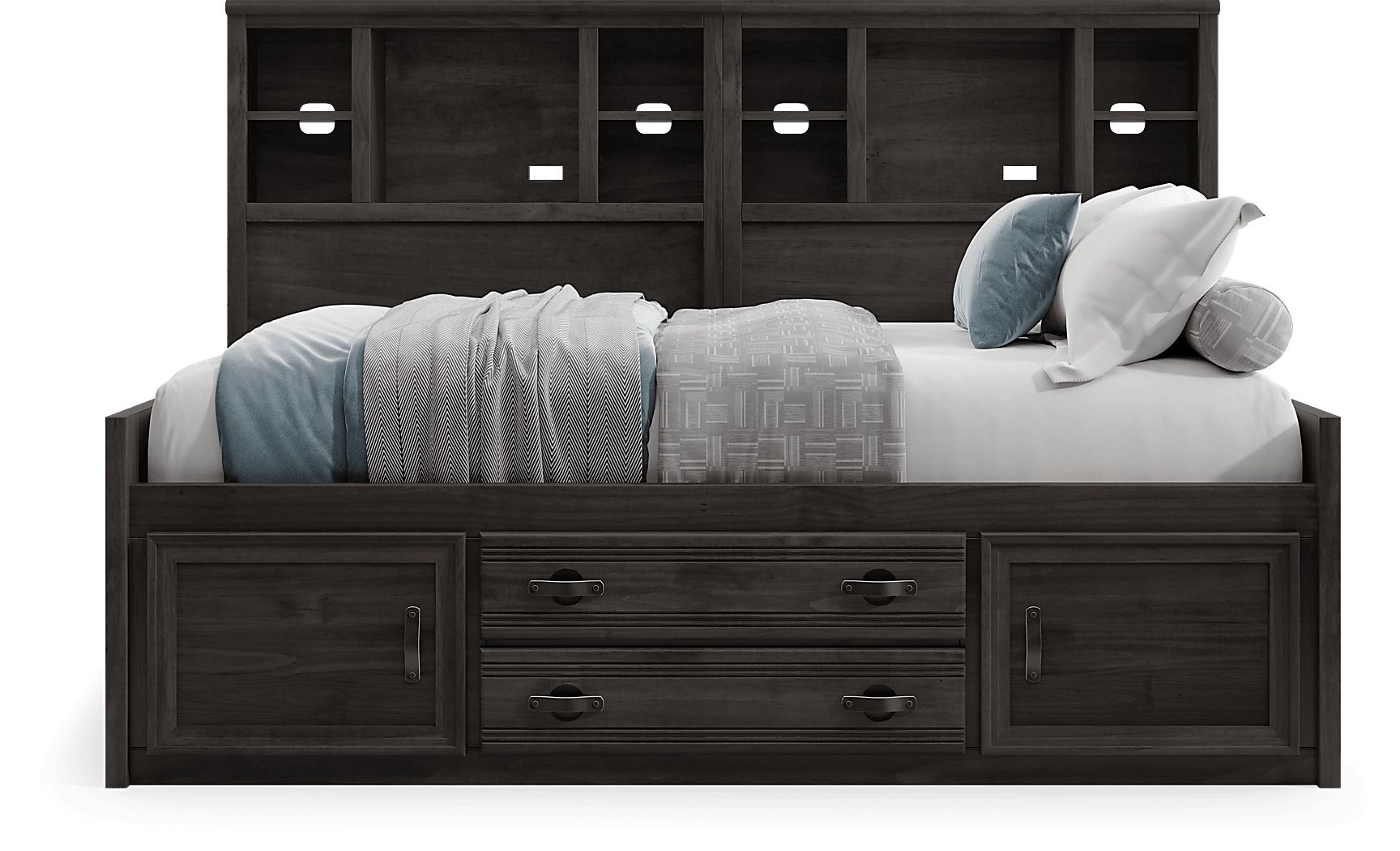 Kids Creekside 2.0 Chestnut Full Bookcase Wall Bed - Thumbnail 3