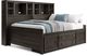 Kids Creekside 2.0 Charcoal 5 Pc Full Bookcase Wall Bed with Storage Rail