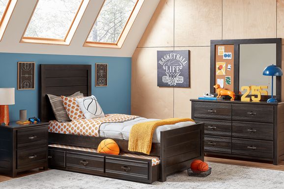 Kids Creekside 2.0 Charcoal 5 Pc Twin Panel Bedroom