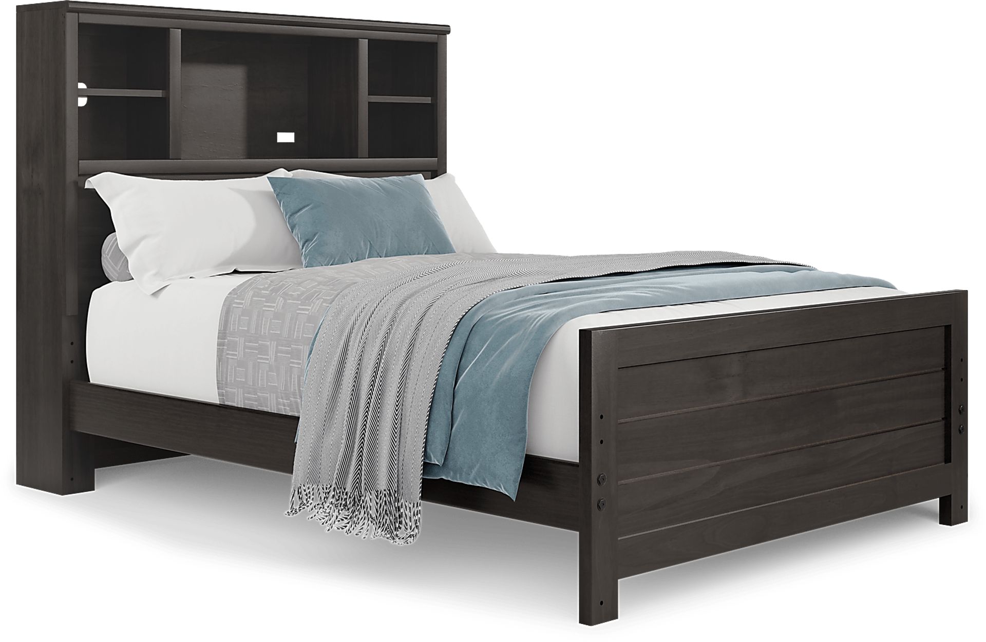 Kids Creekside 2.0 Charcoal Full Bookcase Bed - Image 1