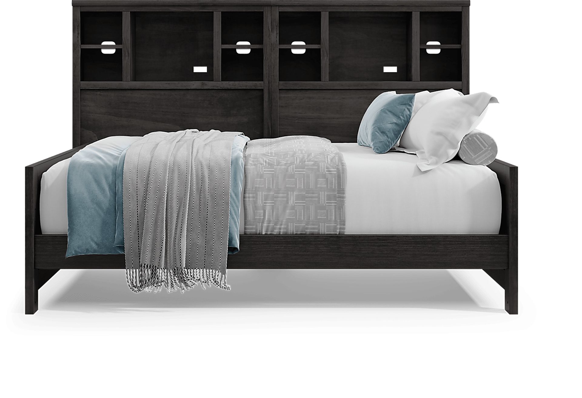 Kids Creekside 2.0 Charcoal Full Bookcase Wall Bed - Image 2