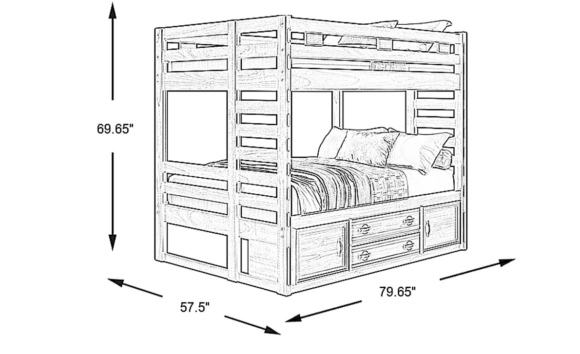 Kids Creekside 2.0 Charcoal Full/Full Bunk Bed with Storage Rail Rooms To Go