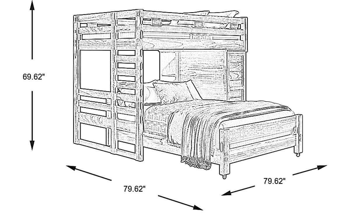 Creekside 2.0 Charcoal Gray Full/Full Loft W Chest & Bookcase | Rooms to Go