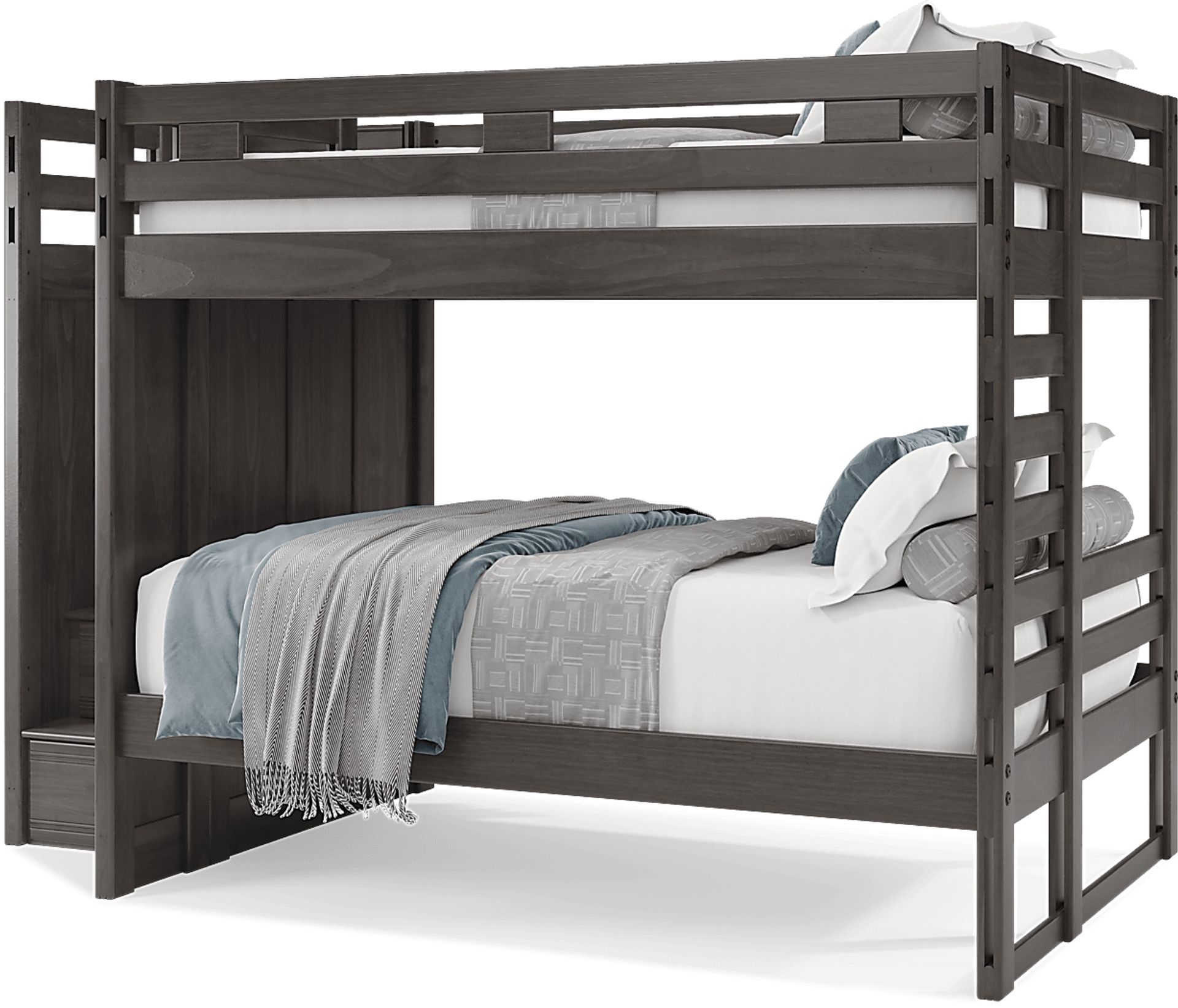 Kids Creekside 2.0 Charcoal Full/Full Step Bunk Bed - Image 3