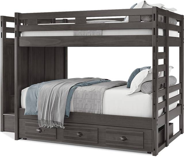 Kids Creekside 2.0 Charcoal Full/Full Step Bunk with Twin Storage Trundle - Thumbnail - Image 3